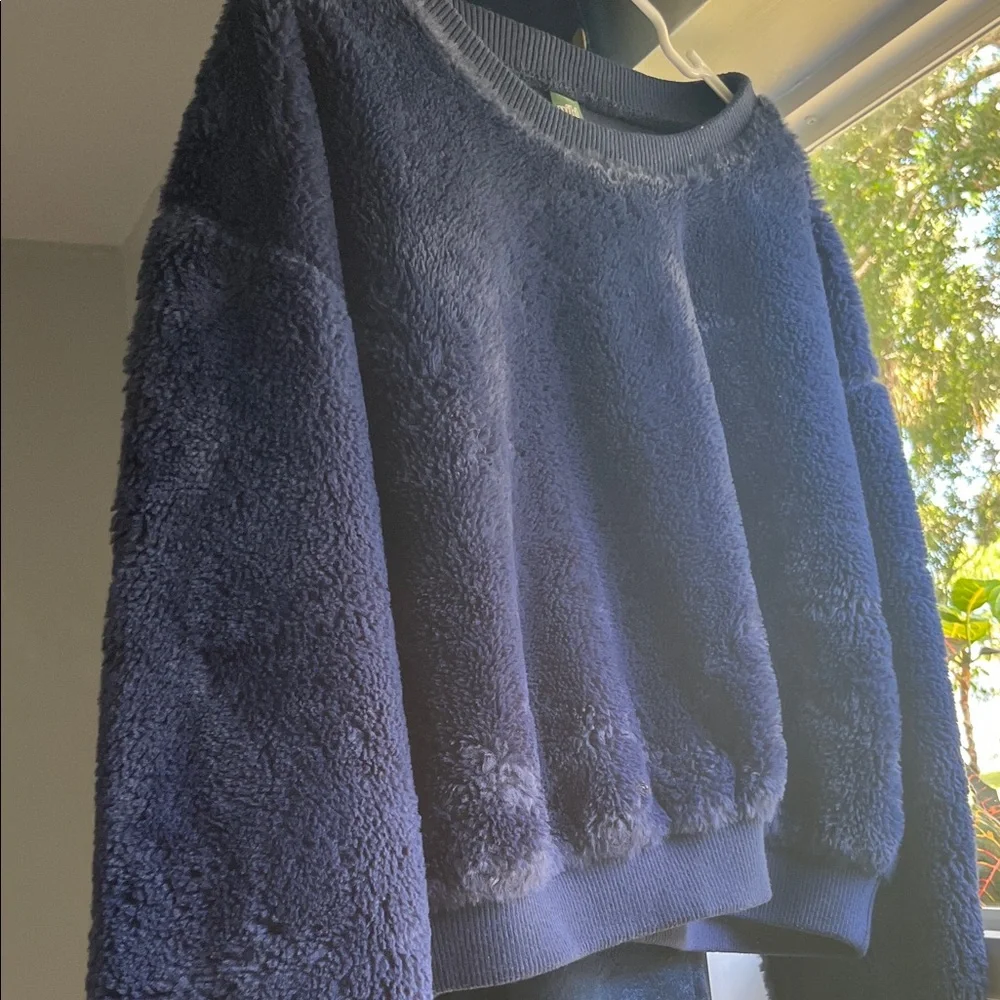 wild fable Navy Blue Fuzzy Pullover Sweatshirt - Picture 3 of 6
